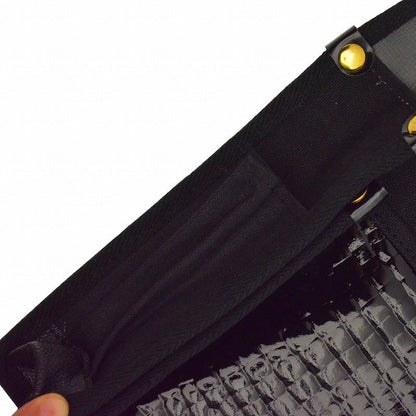 腰袋　内側ポケット付帆布／黒鰐柄