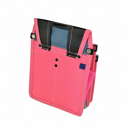 腰袋　内側ポケット付帆布／赤和柄