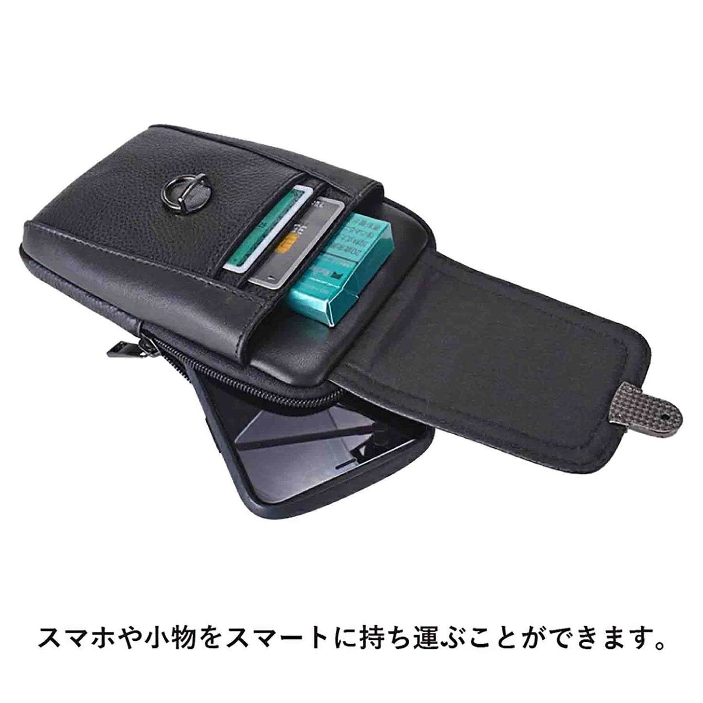 Ｕ．Ｐ　ｒｅｎｏｍａ　革スマホ立カブセポーチ　２０１０９　ブラック