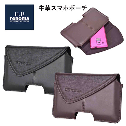 Ｕ．Ｐ　ｒｅｎｏｍａ　革スマホ横カブセポーチ　２０１１０　ブラック