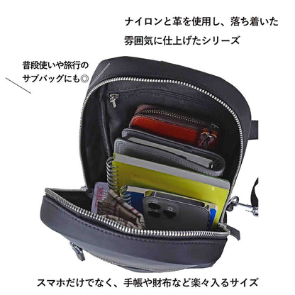 Ｕ．Ｐ　ｒｅｎｏｍａ　革×ナイロン　ボディバッグ　２０１１４　ブラック