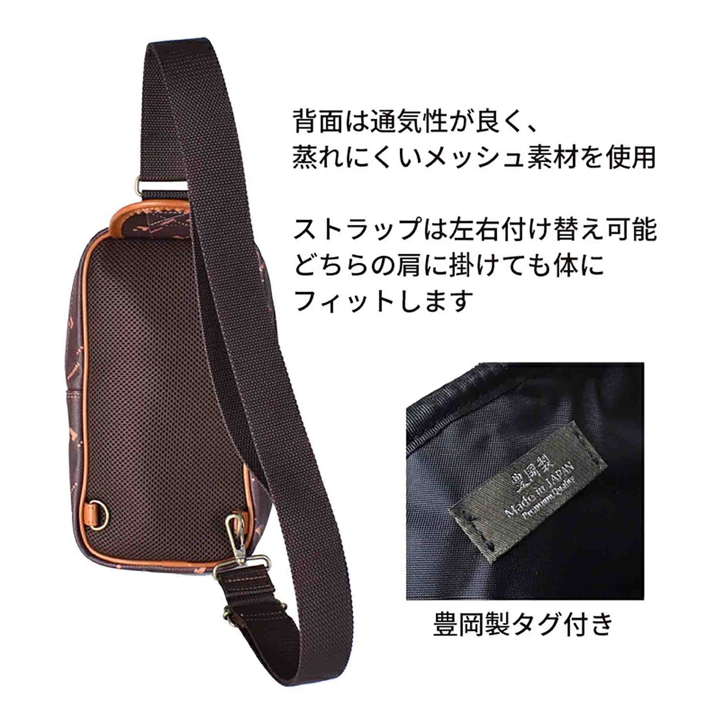 Ｕ．Ｐ　ｒｅｎｏｍａ　モノグラム　ボディバッグ　２０１２１　ブラック