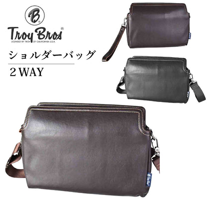 Ｔｒｏｙ　Ｂｒｏｓ　牛革シボ　２ＷＡＹショルダー　７０３２　ブラック