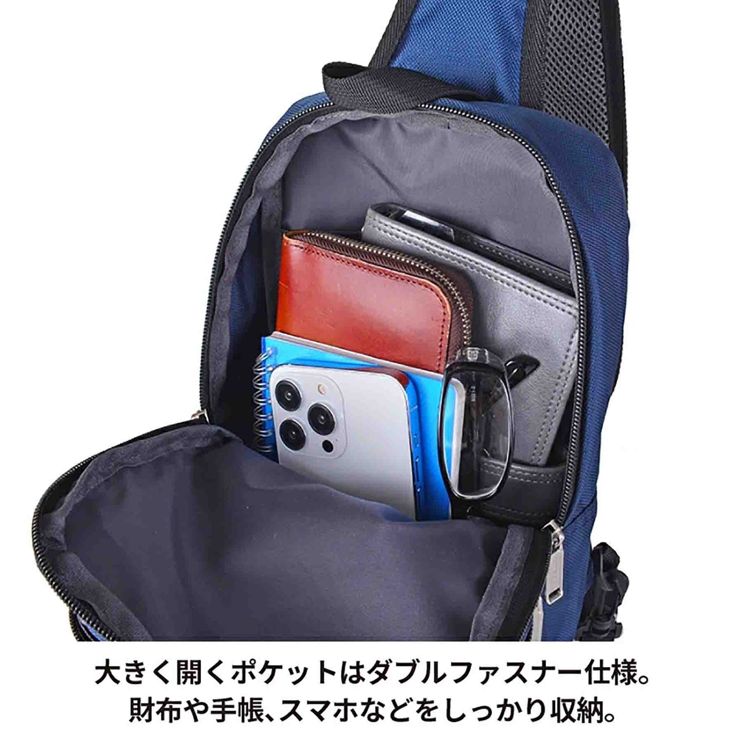 ＳＩＥＲＲＡ　ＦＩＥＬＤ　ＡＤボディバッグ　２２２８　ネイビー