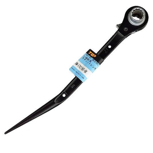 ＴＯＰ　両口ラチェットレンチ　鳶仕様　黒