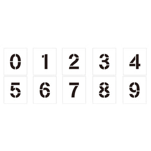 吹付けプレート　ステンシル　文字高１００　数字０～９セット　マグネット