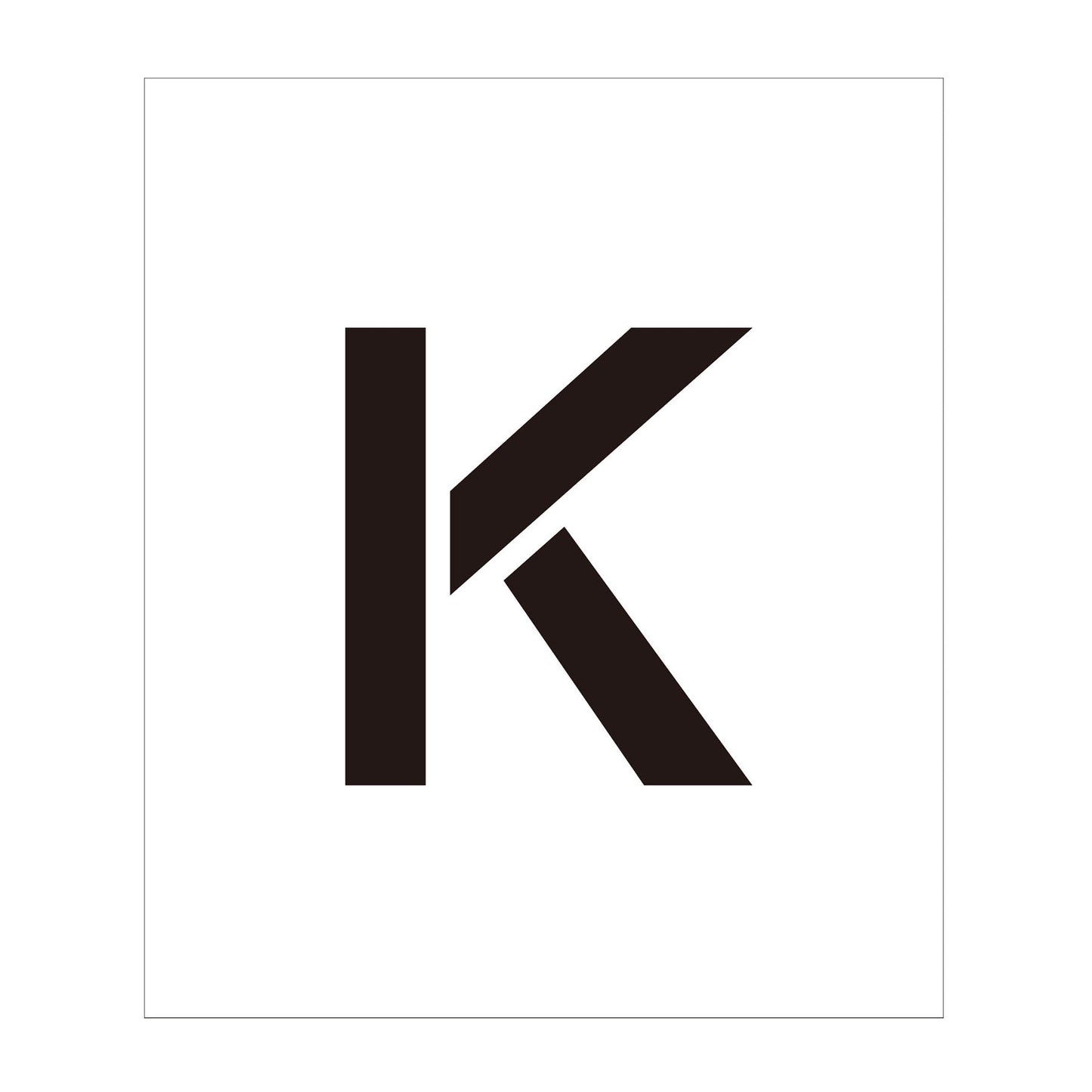 吹付けプレート　ステンシル　文字高３００　アルファベット　Ｋ　マグネット