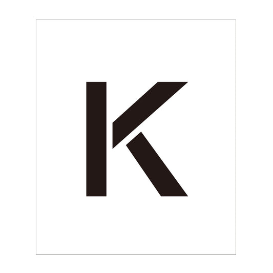 吹付けプレート　ステンシル　文字高３００　アルファベット　Ｋ　マグネット