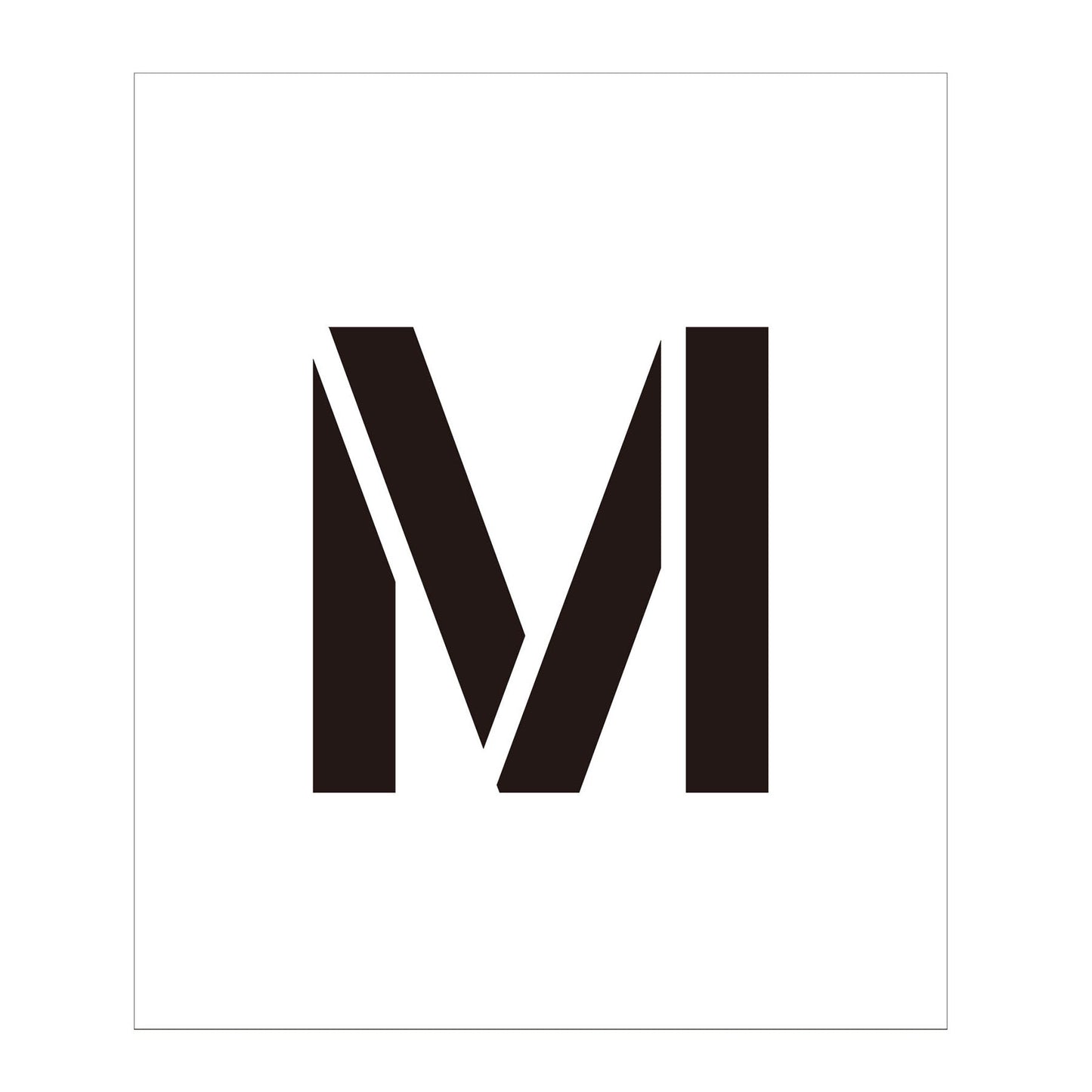 吹付けプレート　ステンシル　文字高３００　アルファベット　Ｍ　マグネット