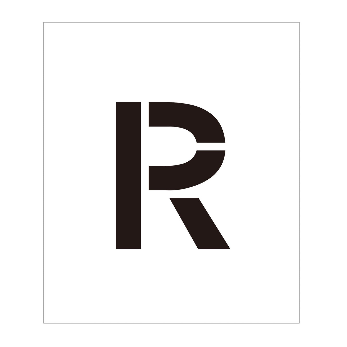 吹付けプレート　ステンシル　文字高２００　アルファベット　Ｒ　マグネット