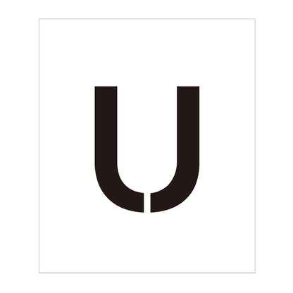 吹付けプレート　ステンシル　文字高３００　アルファベット　Ｕ　マグネット