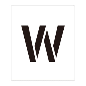 吹付けプレート　ステンシル　文字高１５０　アルファベット　Ｗ　マグネット