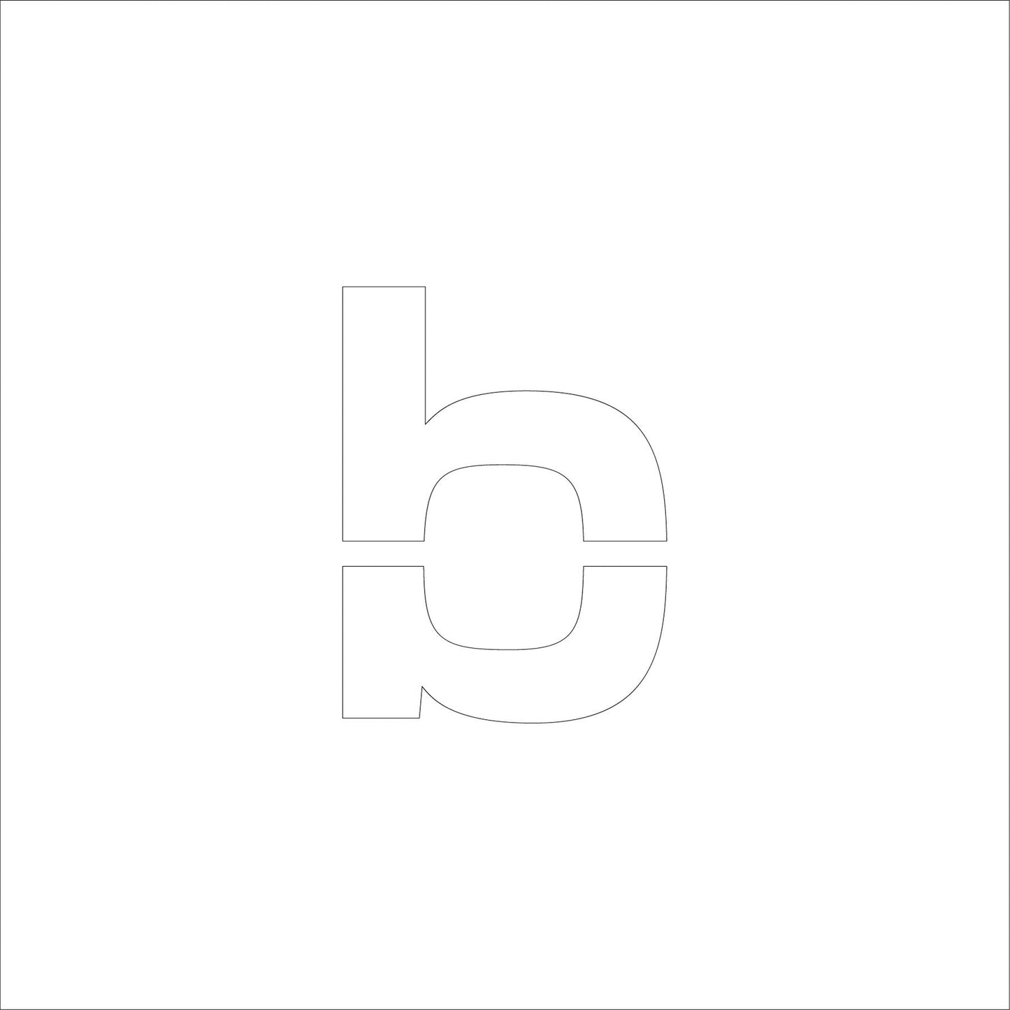 吹付けプレート　ステンシル　文字高３００　アルファベット小文字ｂ　マグネット