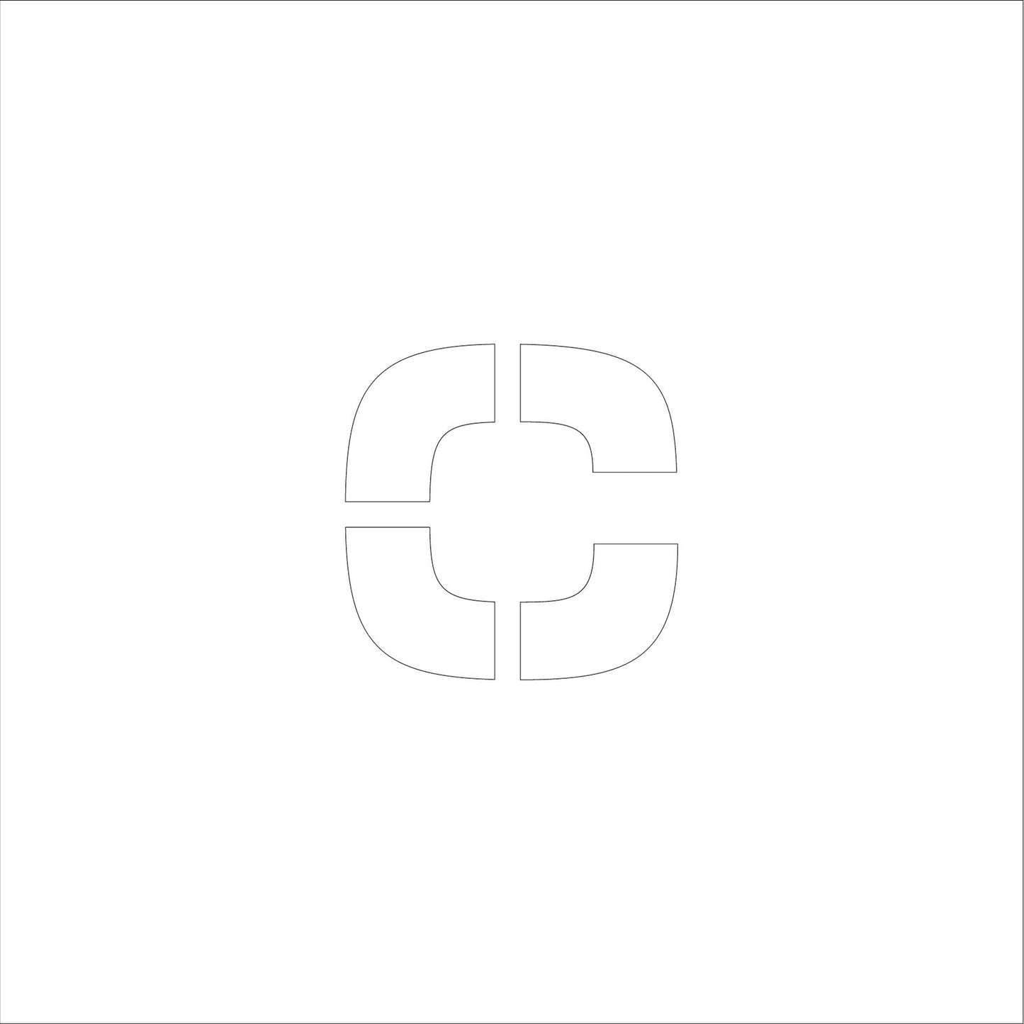 吹付けプレート　ステンシル　文字高２００　アルファベット小文字ｃ　マグネット