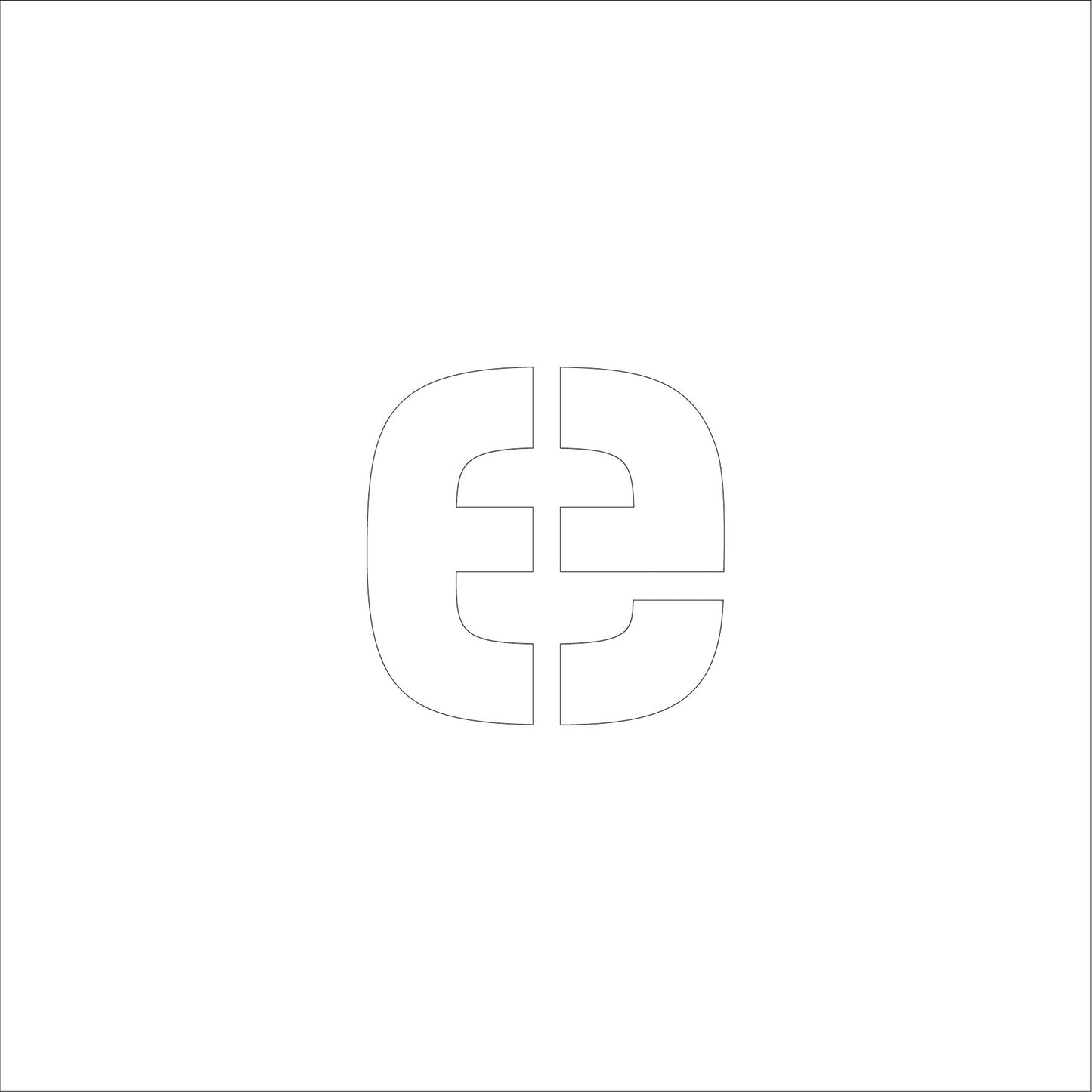 吹付けプレート　ステンシル　文字高３００　アルファベット小文字ｅ　マグネット