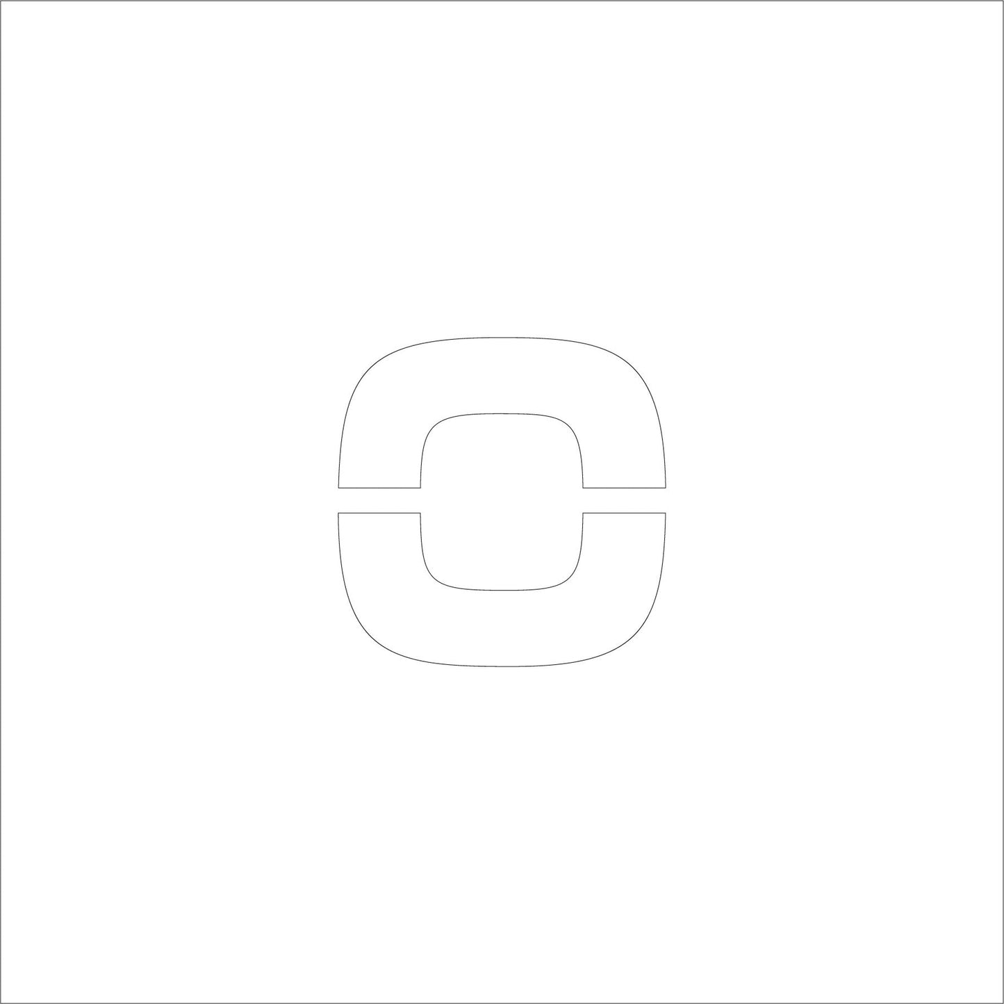 吹付けプレート　ステンシル　文字高２００　アルファベット小文字ｏ　マグネット