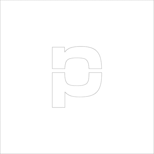 吹付けプレート　ステンシル　文字高３００　アルファベット小文字ｐ　マグネット