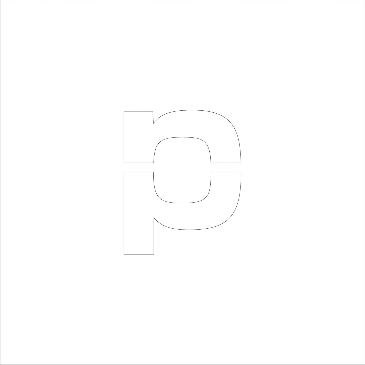 吹付けプレート　ステンシル　文字高２００　アルファベット小文字ｐ　マグネット