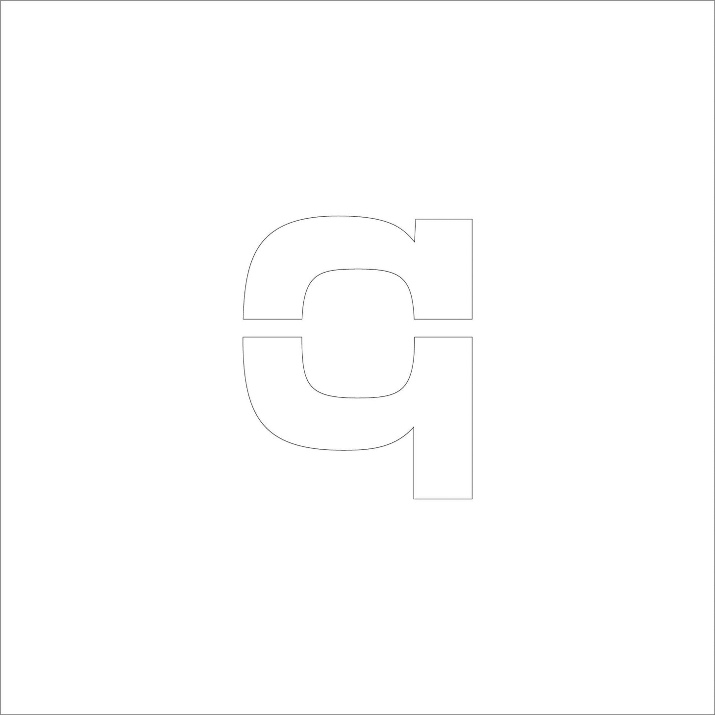 吹付けプレート　ステンシル　文字高３００　アルファベット小文字ｑ　マグネット
