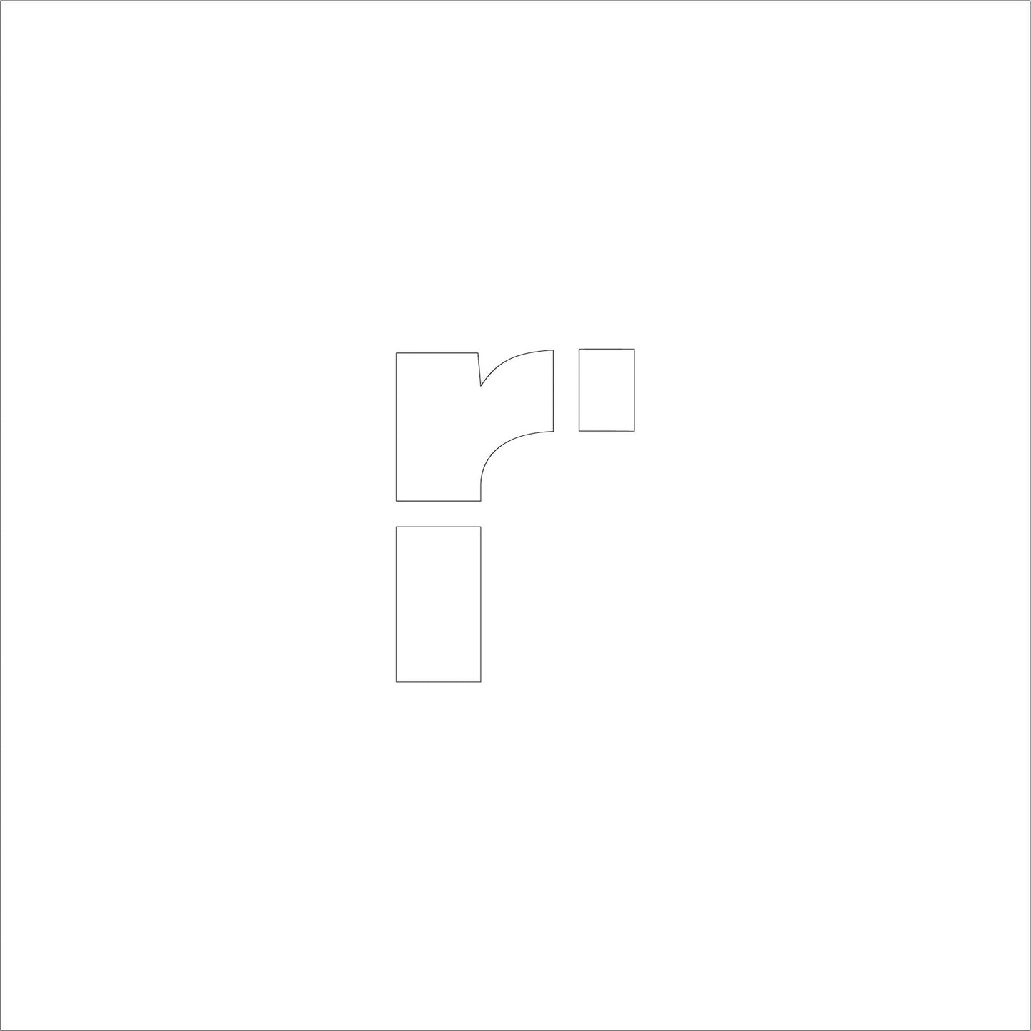 吹付けプレート　ステンシル　文字高２００　アルファベット小文字ｒ　マグネット