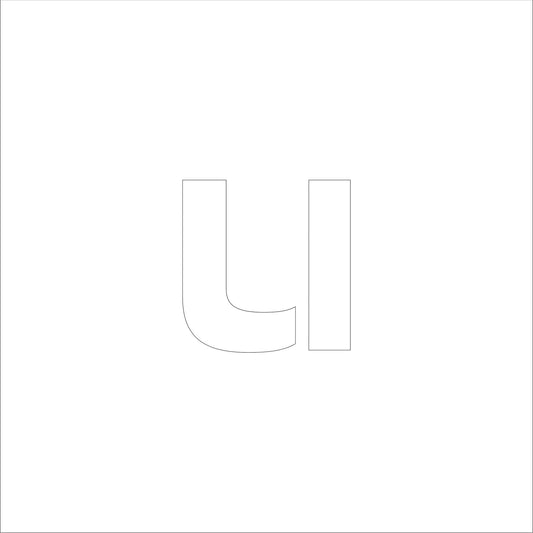 吹付けプレート　ステンシル　文字高３００　アルファベット小文字ｕ　マグネット