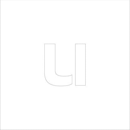 吹付けプレート　ステンシル　文字高１５０　アルファベット小文字ｕ　マグネット
