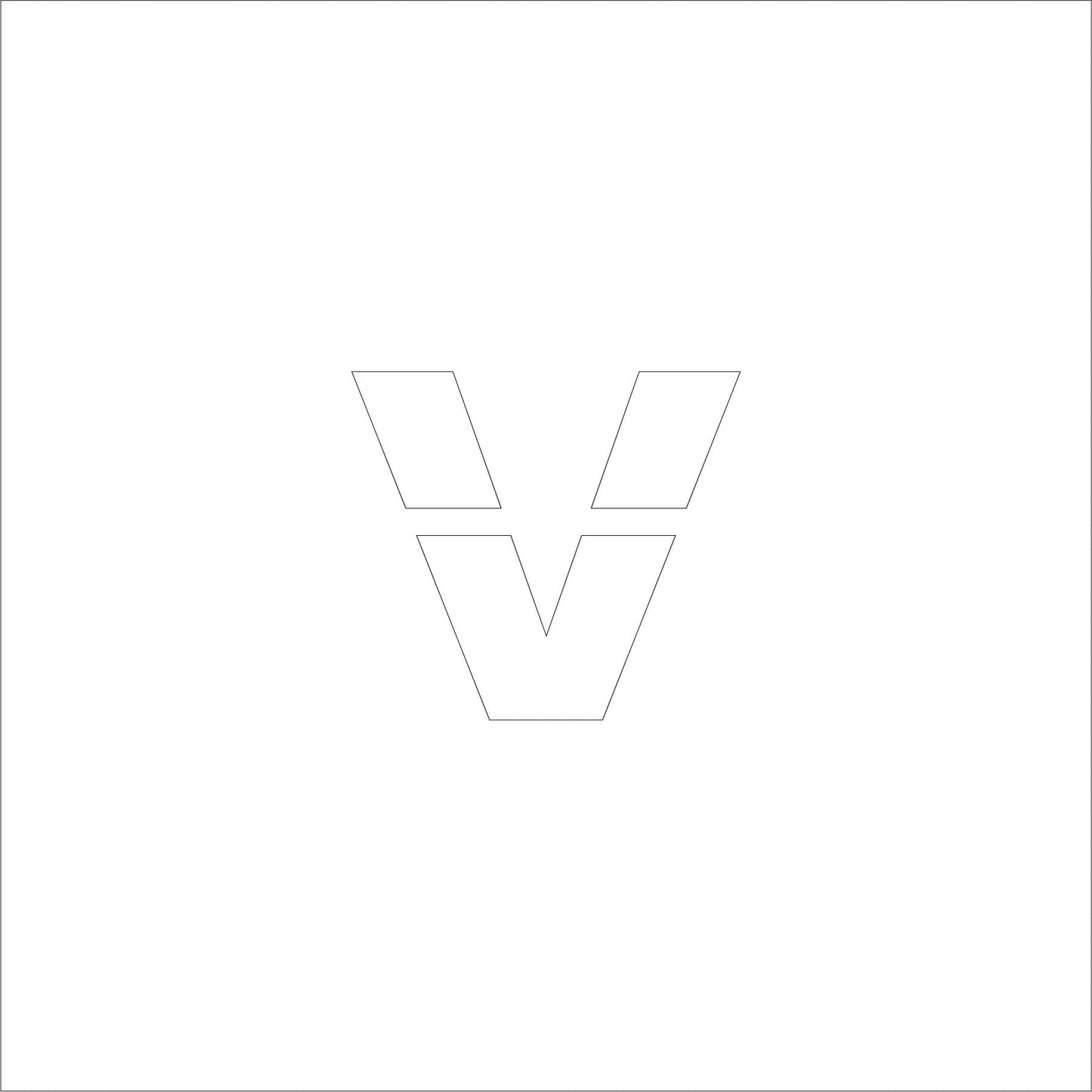 吹付けプレート　ステンシル　文字高３００　アルファベット小文字ｖ　マグネット