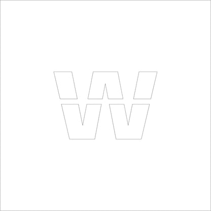吹付けプレート　ステンシル　文字高１５０　アルファベット小文字ｗ　マグネット