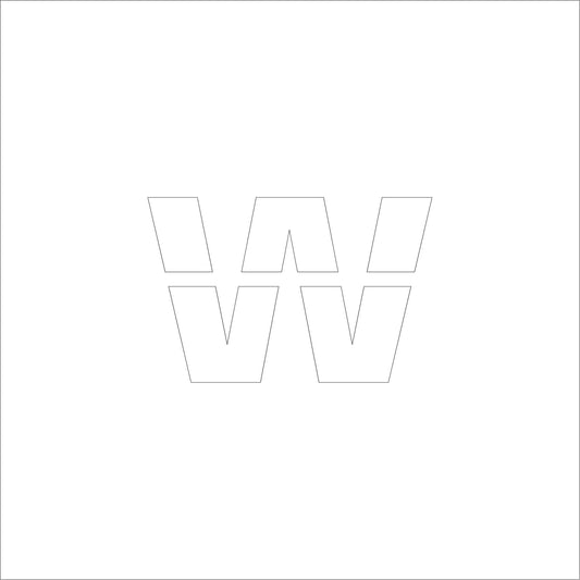 吹付けプレート　ステンシル　文字高１５０　アルファベット小文字ｗ　マグネット