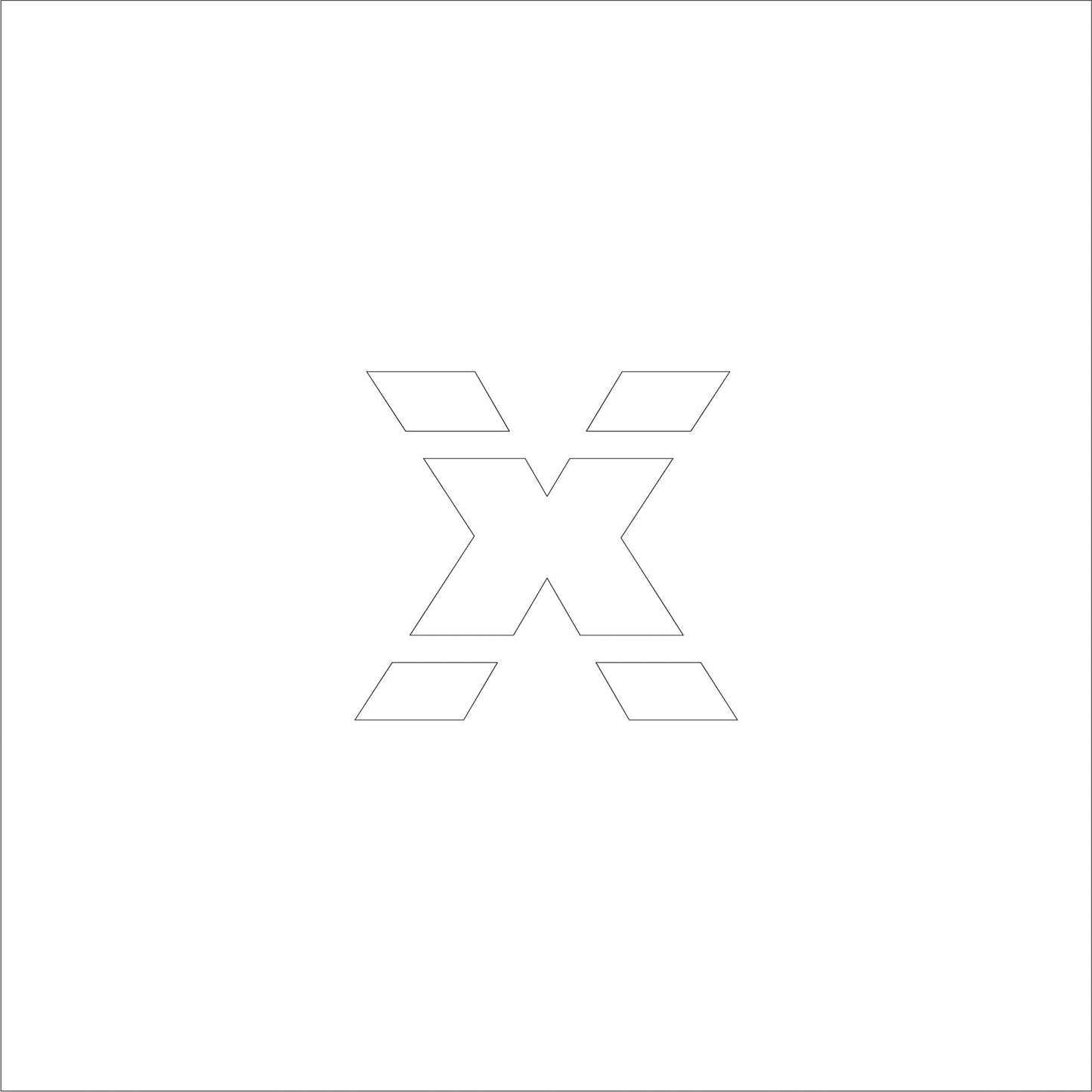 吹付けプレート　ステンシル　文字高３００　アルファベット小文字ｘ　マグネット