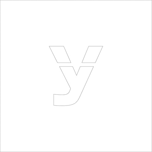 吹付けプレート　ステンシル　文字高３００　アルファベット小文字ｙ　マグネット