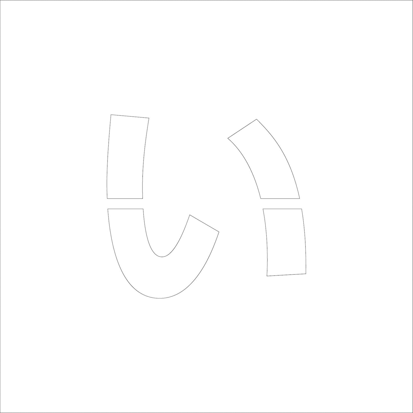 吹付けプレート　ステンシル　文字高３００　ひらがな　い　マグネット