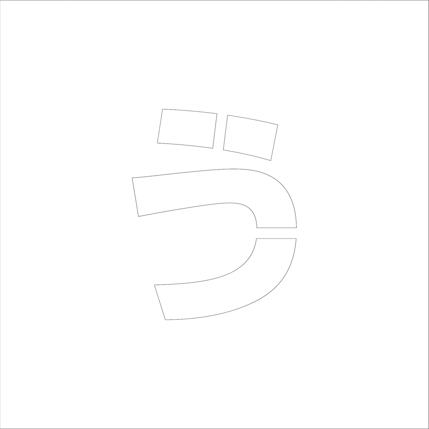 吹付けプレート　ステンシル　文字高３００　ひらがな　う　マグネット