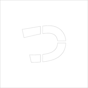 吹付けプレート　ステンシル　文字高３００　ひらがな　つ　マグネット