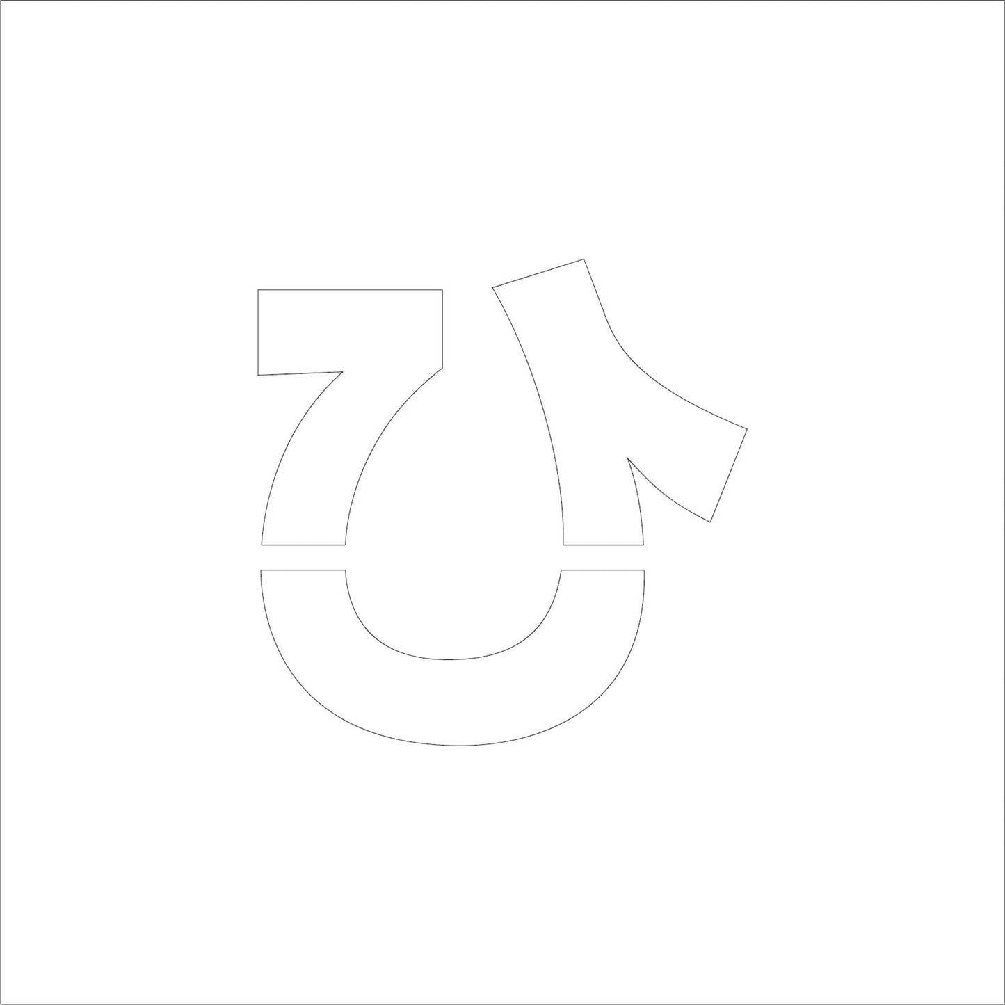 吹付けプレート　ステンシル　文字高２００　ひらがな　ひ　マグネット