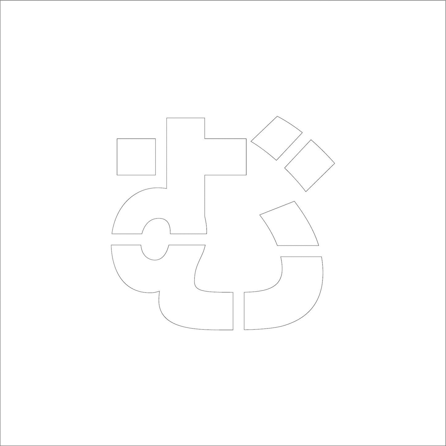 吹付けプレート　ステンシル　文字高１５０　ひらがな　む　マグネット