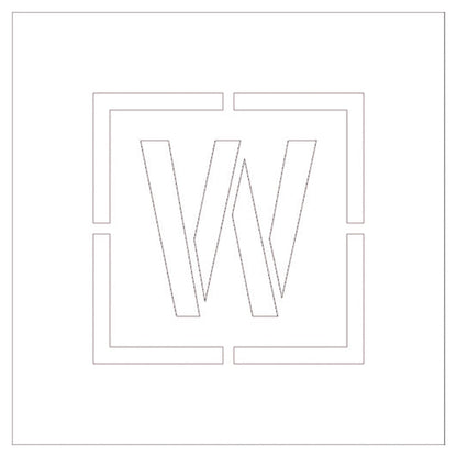 吹付けプレート　ステンシル　Ｗ四角型　文字高２５０　マグネット