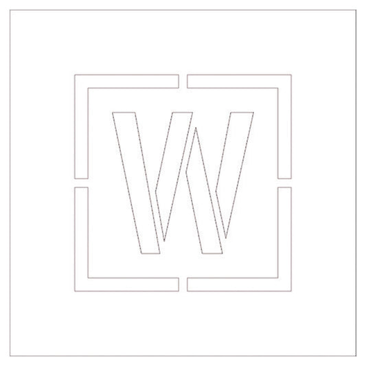 吹付けプレート　ステンシル　Ｗ四角型　文字高２５０　マグネット