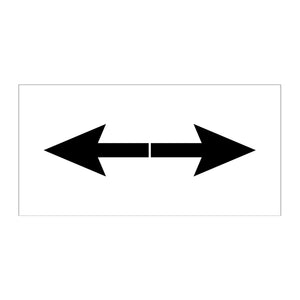 吹付けプレート　ステンシル　両矢印　文字高１２０　長さ４８５ｍｍ　マグネット