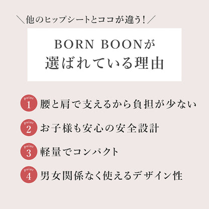 ＢＯＲＮ　ＢＯＯＮ　ボーンブーン　ヒップシート　ショルダーバック　２ｗａｙ　抱っこ紐　ブラック/グレー