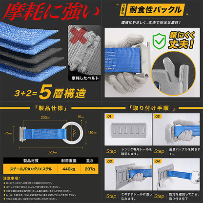 トラック荷台用サポートリング　取り付け簡単　乗り降り時の転倒防止　頑丈