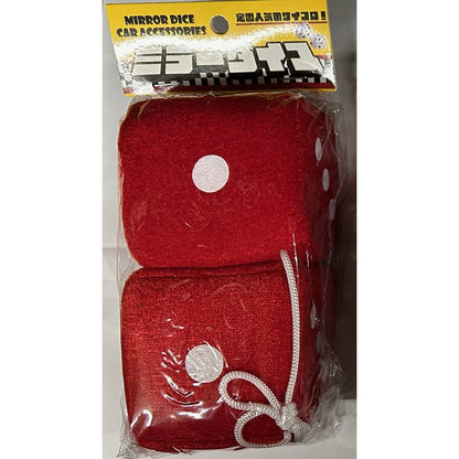 カー用品　ルームミラーダイス　ぬいぐるみ　レッド