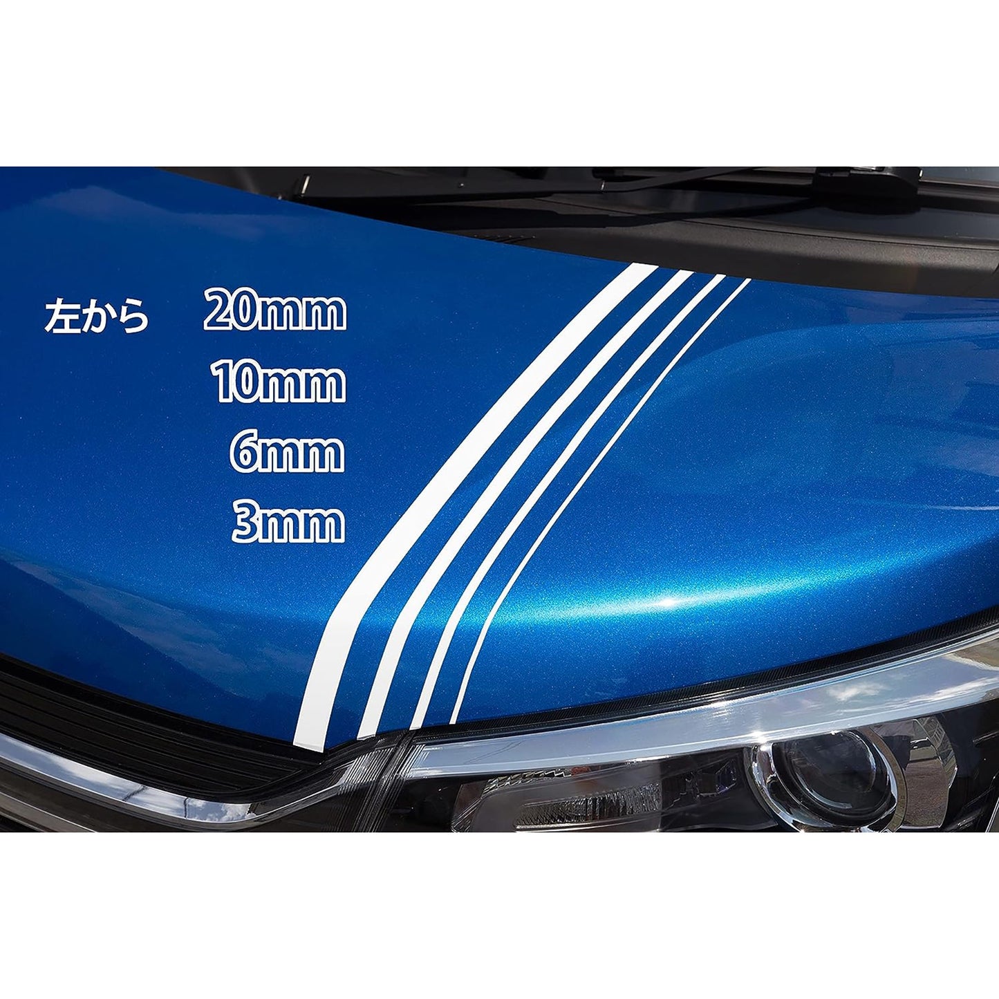 カー用品　カジュアルテープ　ＷＨ　幅６ｍｍ×１０ｍ巻