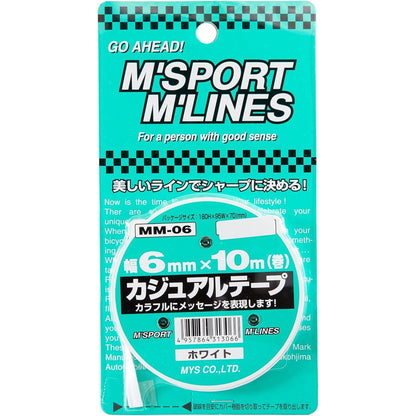 カー用品　カジュアルテープ　ＷＨ　幅６ｍｍ×１０ｍ巻