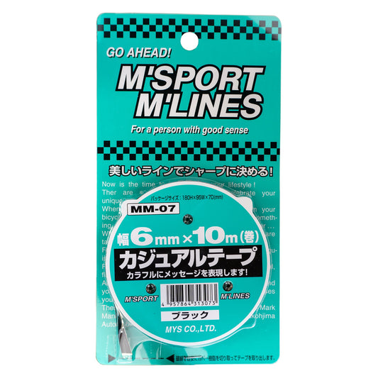 カー用品　カジュアルテープ　ＢＫ　幅６ｍｍ×１０ｍ巻