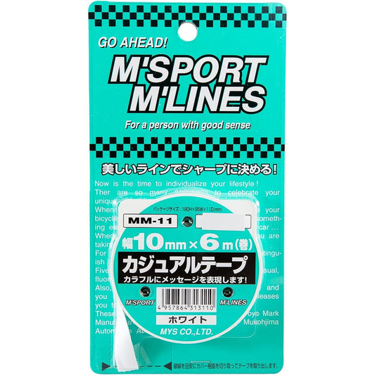 カー用品　カジュアルテープ　ＷＨ　幅１０ｍｍ×６ｍ巻