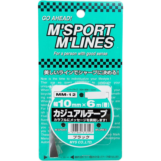 カー用品　カジュアルテープ　ＢＫ　幅１０ｍｍ×６ｍ巻