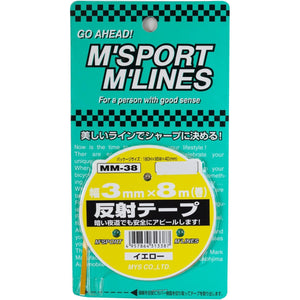 カー用品　反射テープ　ＹＥ　幅３ｍｍ×８ｍ巻