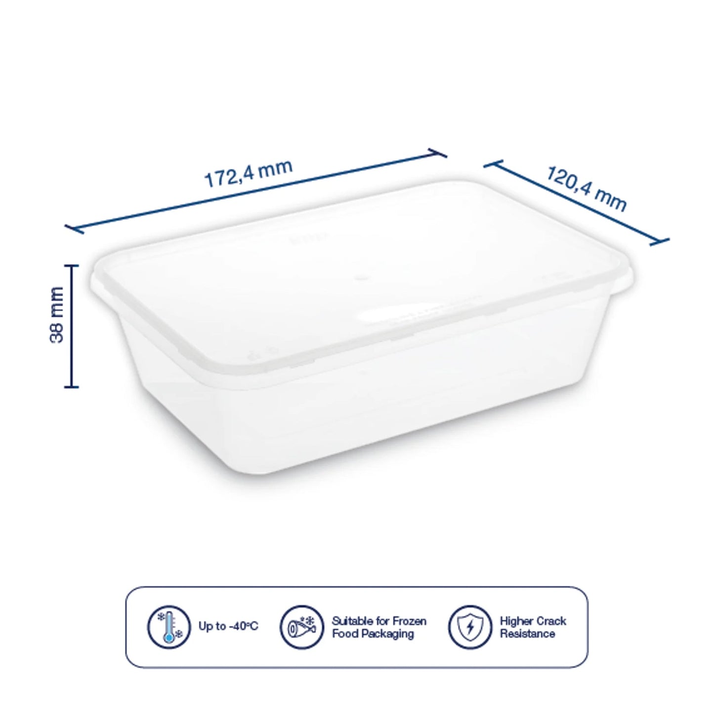 Ｋｉｉｐ　ＳＬａｐｐｅＲ　キープスラッパー　保存容器　長方形　Ｆｒｏｚｅｎタイプ　５００ｍｌ　２５０個入り