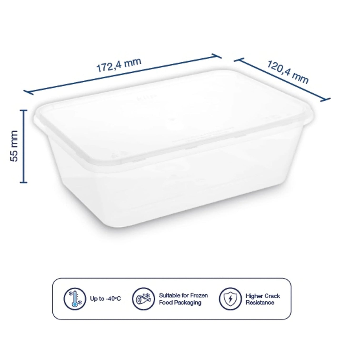 Ｋｉｉｐ　ＳＬａｐｐｅＲ　キープスラッパー　保存容器　長方形　Ｆｒｏｚｅｎタイプ　７５０ｍｌ　２５０個入り